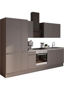 Kochstation Keukenblok KS-Aken Breedte 300 cm, optioneel met elektrische apparaten, met werkblad 38 mm dik keukenkast series grijs