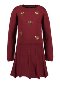 Blue Seven Gebreide jurk met kabel details en schattige randen in haak-look meisjes jurken met print maat 110 rood