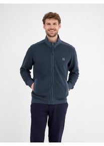Lerros Sweatvest Lerros sweatjack in zigzagstructuur heren sweatvesten maat M blauw