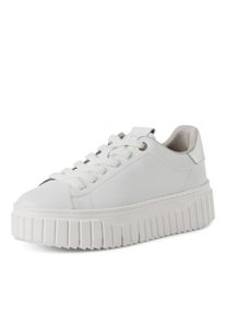 Tamaris Plateausneakers vrijetijdsschoen, lage schoen, veterschoen met contrast bies dames lage sneakers maat 42 wit