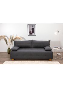 Collection AB Slaapbank Bella, B: 196 cm, ligvlak 145x196 cm met bedfunctie, bedlade & 2 armleuningkussens, vering grijs, slaapbanken, Breedte