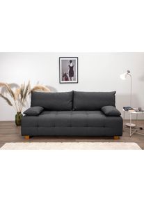 Collection AB Slaapbank Bella, B: 196 cm, ligvlak 145x196 cm met bedfunctie, bedlade & 2 armleuningkussens, vering grijs, slaapbanken, Breedte