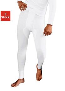 Clipper Lange onderbroek van fijnrib, met gulp (set, 2 stuks) heren lange onderbroeken maat 4 (S) wit