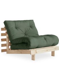 KARUP Slaapbank Daybed Roots Slaapbank – ??Gastenbed & Bank van FSC-Grenen bedden maat Katoenmix groen