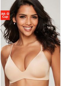 Lascana Push-up-bh zonder beugel, met ingebouwd kussen in de ondercup, basic-bh dames push-up bh's maat C beige