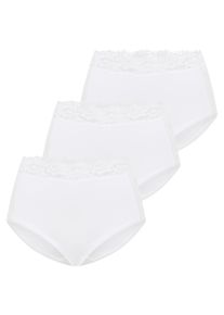 YSABEL MORA Shapingslip Katoenmix, elastisch, licht shape-effect, kant (Set van 3) dames slips maat L wit