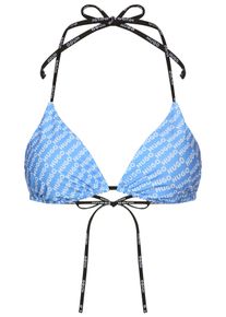 HUGO underwear Triangel-bikinitop uitneembare vulling, band met logoprint dames triangelbikini's maat XL blauw
