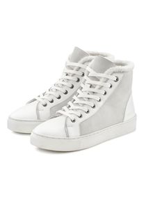 ELBSAND Hoge veterschoenen High-top sneakers, laarzen, winterlaarzen van leer dames veterlaarsjes maat 36 wit