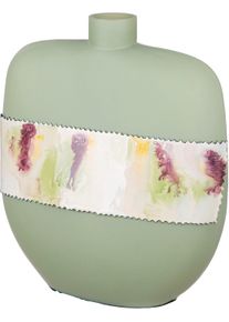 Gilde Tafelvaas Vaas Imperial, bolvormig van aluminium en glas, waterdicht, diepte 12 cm (1 stuk) vazen & bloempotten groen