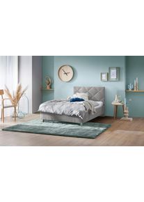 WESTFALIA Polsterbetten Gestoffeerd bed Padua met ruitvormig quiltwerk, keuze uit 3 verschillende typen matrassen bedden maat Velours grijs