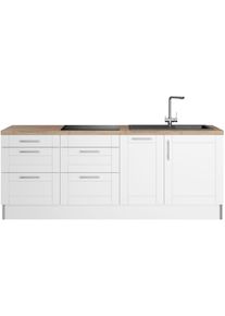 Kochstation Keuken KS-Ahus Breedte 225 cm, naar keuze met elektrische apparaten, softclose functie, MDF fronten keukenkast series maat - wit