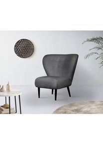 LeGer Home by Lena Gercke Fauteuil Dinah Knoopdetails op de achterkant, naar keuze met of zonder poef/voetenbank fauteuils maat Chenille-structuur