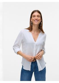 V&eacute;ro Moda Vero Moda Blouse met lange mouwen VMLINN LS V-NECK SHIRT WVN NOOS dames blouses maat XS wit
