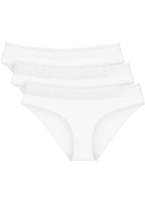 Triumph Tai slip Feel of Modal zeer zacht, elastische tailleband met kant, licht (Set van 3) dames slips maat M wit
