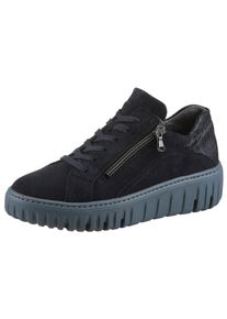 Waldläufer Waldläufer Plateausneakers H-LIVIA Veterschoen, lage schoen, comfortschoen met uitneembaar lederen voetbed dames lage sneakers maat 3,5 (36) blauw