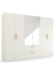 Rauch Kledingkast Skandi by Quadra Spin Slaapkamerkast in landelijke stijl met massief houten grepen, met laden en spiegel kledingkasten wit