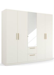 Rauch Kledingkast Skandi by Quadra Spin Slaapkamerkast in landelijke stijl met massief houten grepen, met laden en spiegel kledingkasten wit