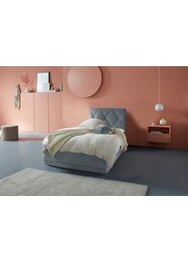 WESTFALIA Polsterbetten Gestoffeerd bed ADAMAS ook met bedlade, knoopdetails met stras bedden maat Velours grijs