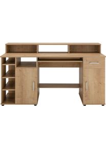 VOGL Möbelfabrik Bureau Timra met monitoropzetstuk, toetsenbordlade & towercompartiment bureaus beige