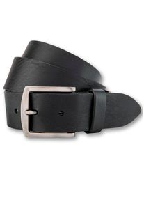 Bernd Götz BERND GÖTZ Leren riem met matte zilverkleurige gesp heren riemen maat 100 zwart