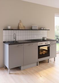 Optifit Keuken Lilly Breedte 210, optioneel met elektrische apparaten keukenkast series maat - grijs