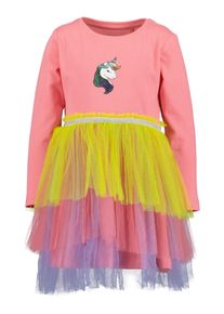 Blue Seven Jerseyjurk met tule volants en eenhoornmotief meisjes jersey jurken maat 104 rood