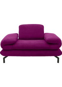 LOOKS by Wolfgang Joop Fauteuil LOOKS XIII Loungestoel Naar keuze met verstelbare armleuning en hoofdeind fauteuils maat Structuur zacht paars