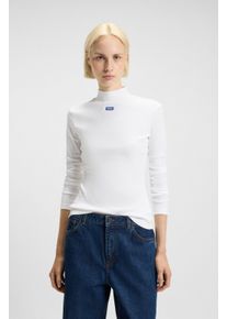 HUGO Blue Longsleeve Easy Longsleeve_B met opstaande kraag dames longsleeves maat XL wit
