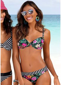 Venice Beach Beugelbikinitop Summer met dubbele bandjes dames beugelbikini's maat D zwart