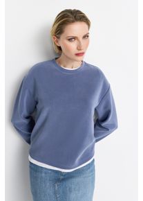 Rich & Royal Rich & Royal Sweatshirt 2409 T Peach Crew oversneden schouders, zachte greep, ronde hals dames truien & sweaters maat S blauw