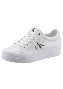 Calvin Klein Plateausneakers VULC FLATFORM LACEUP LOW LTH zachte schachtvering, vrijetijdsschoen, lage schoen, veterschoen dames lage sneakers maat 37