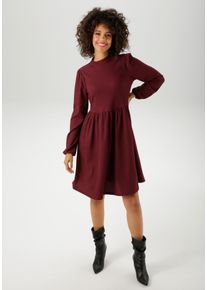 Aniston CASUAL Jerseyjurk van gestructureerde, elastische crêpe kwaliteit - nieuwe collectie dames jerseyjurken maat 38 paars