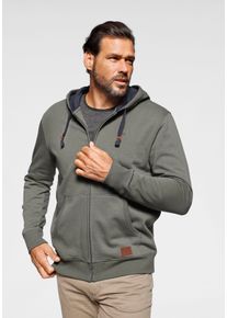 MAN'S WORLD Man's World Capuchonsweatvest met contrastkleurige voering heren sweatvesten maat 4XL groen