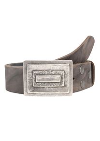 RETTUNGSRING by showroom 019° RETTUNGSRING by showroom 019° Leren riem met vierkante gesp in grafische vintage-look dames brede riemen maat 105 grijs