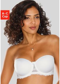 Nuance Bh met steuncups met afneembare bandjes en details van kant, dessous dames voorgevormde bh's maat C wit