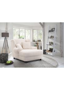 Home Affaire XXL-fauteuil Oase met golvenondersteuning en 2 decoratieve kussens fauteuils maat Breedribcord beige