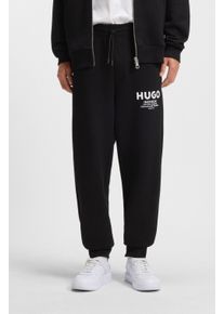 HUGO Blue Joggingbroek Nevez met pijpboorden en oversized pasvorm heren joggingbroeken maat M zwart