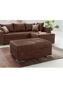 Collection AB Hocker John Vrij in de ruimte te plaatsen, optioneel met bonellfeder hockers maat Microvezel antiekleer-look bruin