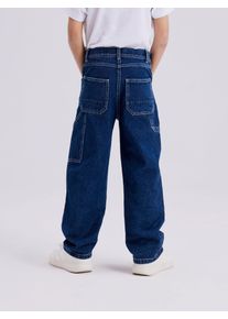 name it 5-pocket jeans NKMRYAN voor jongens met rechte pijpen en 5-pocket-stijl jongens jeans maat 128 blauw