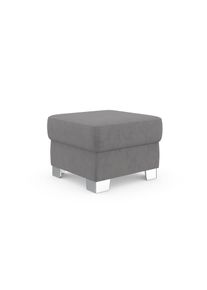 DOMO collection Hocker Anzio optioneel met veerkern hockers maat Fluweel-look grijs