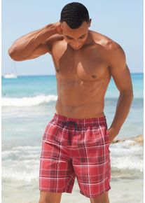 H.I.S. H.I.S Zwemshort Geruit met contrastkleurig koord heren zwembroeken maat M (50) rood