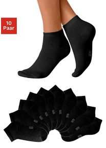 H.I.S. H.I.S Korte sokken met verstevigde hiel en teen (set, 10 paar) dames sneakersokken maat 35-38 zwart