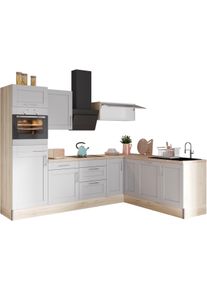 Kochstation Keuken KS-Ahus 200 x 270 cm breed, optioneel met elektrische apparaten, soft close functie keukenkast series maat - grijs