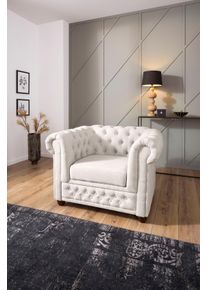 Home Affaire Chesterfield-fauteuil New Castle fauteuil hoogwaardige capitonnage, bxdxh: 104x86x72 cm fauteuils maat Structuur zacht beige