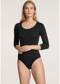 Calida Body Natural Comfort 3/4-arm, elastisch, single jersey, zacht, ronde hals dames tops maat S (40/42) zwart