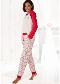 Lascana Pyjama met wintermotieven dames nachtkleding maat 32/34 rood