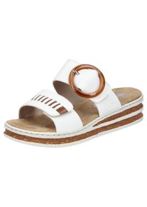 Rieker Sleehakmuiltjes Zomerschoen, strandschoen met verstelbare klittenbandsluitingen dames sandalen met sleehak maat 36 wit