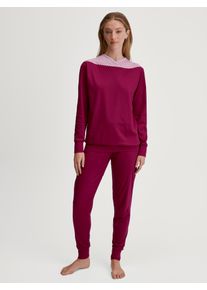 Calida Pyjama Soulmate Lange mouw, puur katoen, zacht, comfortabel, interlock-kwaliteit (2-delig) dames nachtkleding maat L (48/50) roze