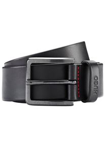 Hugo Leren riem Gionio van italiaans leer met logo-embossing op de lus heren riemen maat 105 zwart