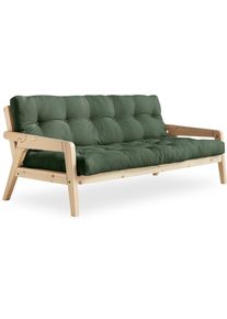 KARUP Slaapbank Graf Met houtstructuur, incl. futonmatras, ligoppervlak 130x190 cm groen, slaapbanken, Breedte ligoppervlak: 130 cm, Lengte